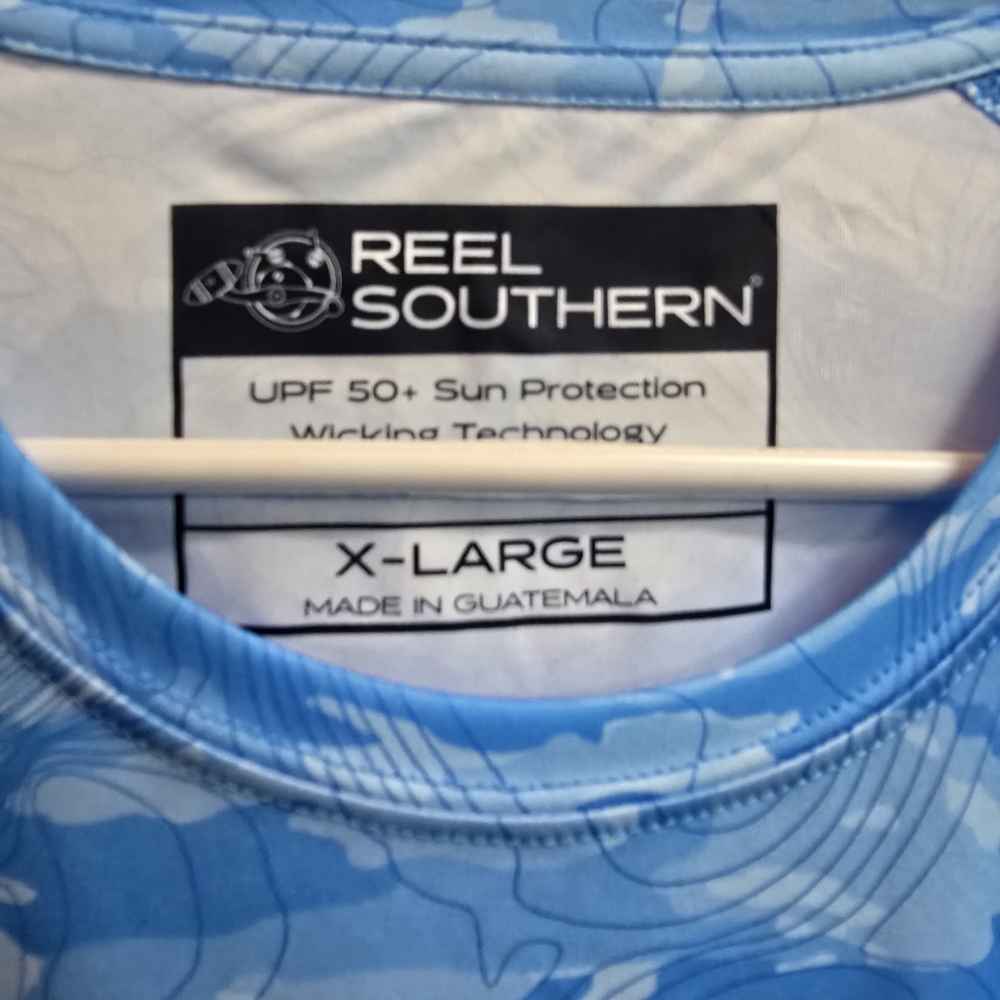 Ocean Blue Long Sleeve Moisture Wick Shirt - Picture 2 of 5